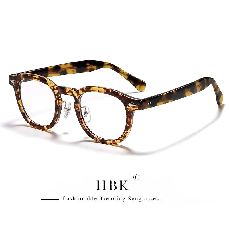 HBK Retro Oval Glasses Frames Transparent Lenses Men High Quality TR-90 Frame Glasses Women's Reading Computer Eyewear