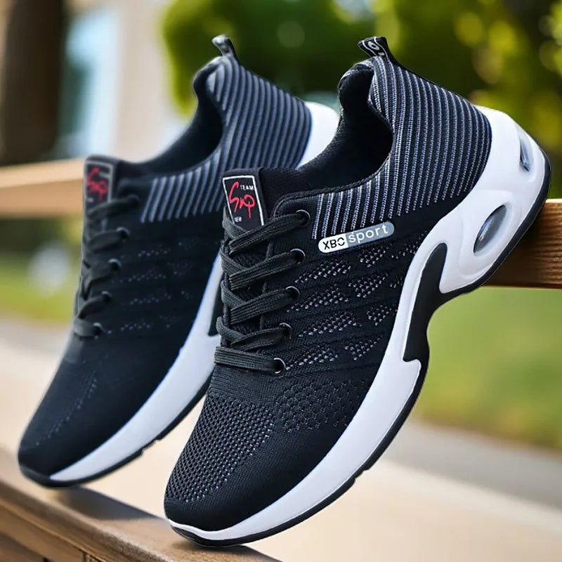 Men's Casual Sneakers Breathable Mesh Lace Up Versatile Lightweight Soft Sole Daily Walking Running Footwear For Outdoor Wear