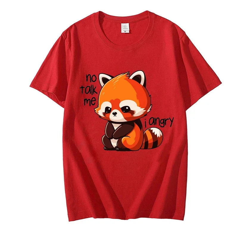 Camiseta de panda rojo "No me hables, estoy enfadado"