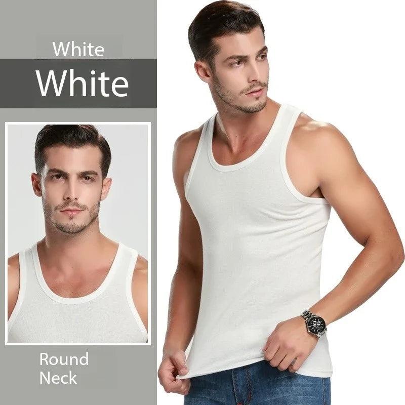 2026 New Men's Summer Lightweight Cotton Tight Vest Sports Casual Family Pajamas Outdoor Tight Top Breathable Quick Drying Vest