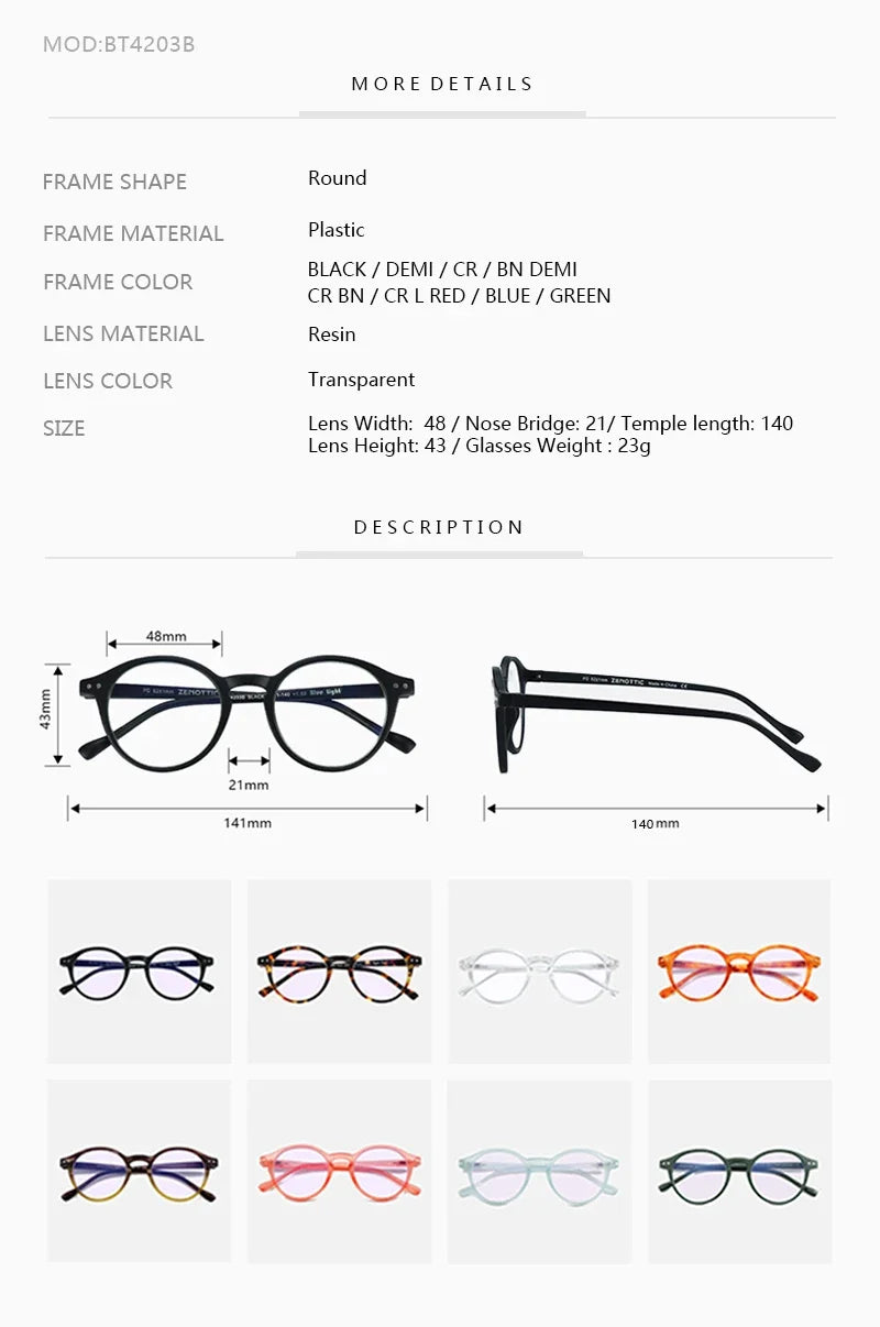 ZENOTTIC 2026 Fashion/Retro Clip On Sunglasses (Anti Blue Light Glasses+Polarized Clip)  for Men Women