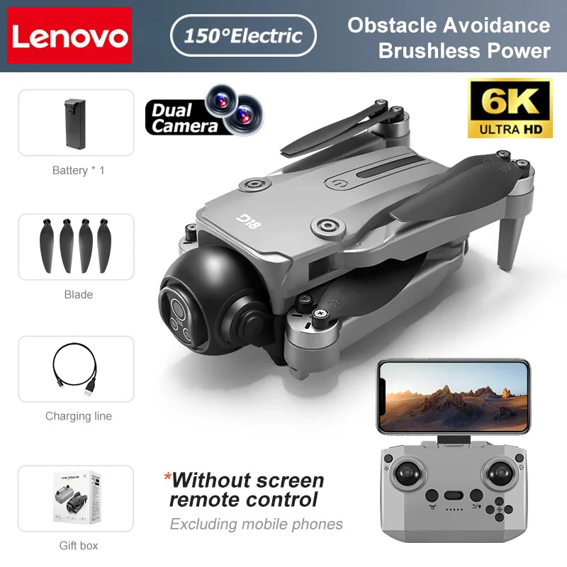 Lenovo D18 Drone 8K Aerial HD Dual-Camera Intelligent Obstacle Avoidance Brushless Power 5G WIFI Screen Remote Control GPS Drone