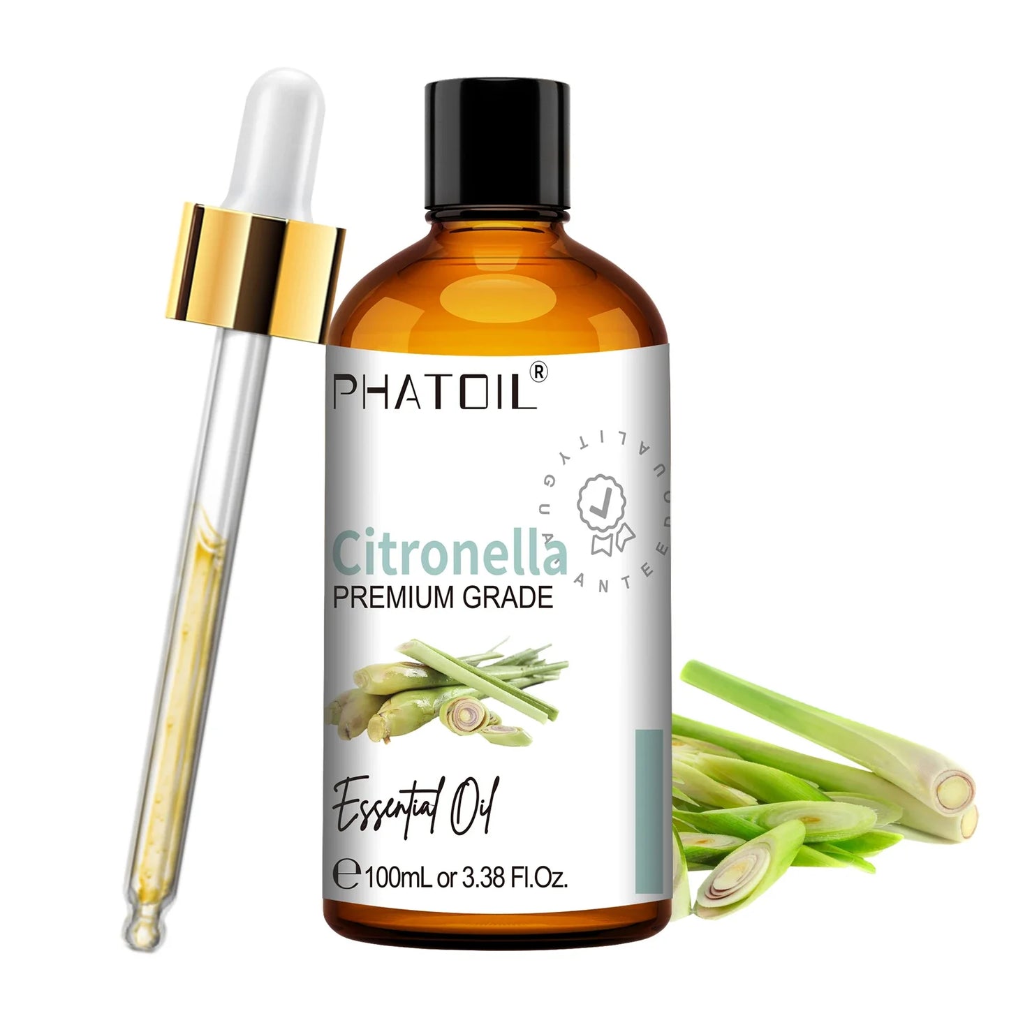 PHATOIL Natural Essential Oil for Diffuser Candle Making-100ml Sandalwood Eucalyptus Citronella Lavender Vanilla Essential Oils