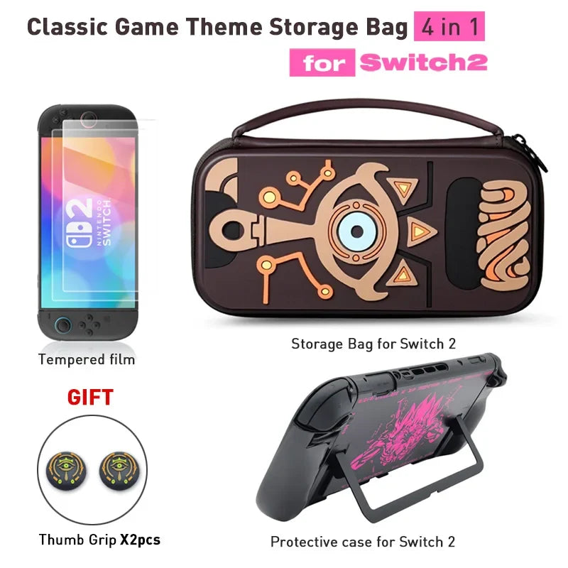 2025 Classic Storage Bag for NS Switch 2 ZD Tears Waterproof Hard Carrying Case Shell Cover for NS Switch 2 Game Accessories