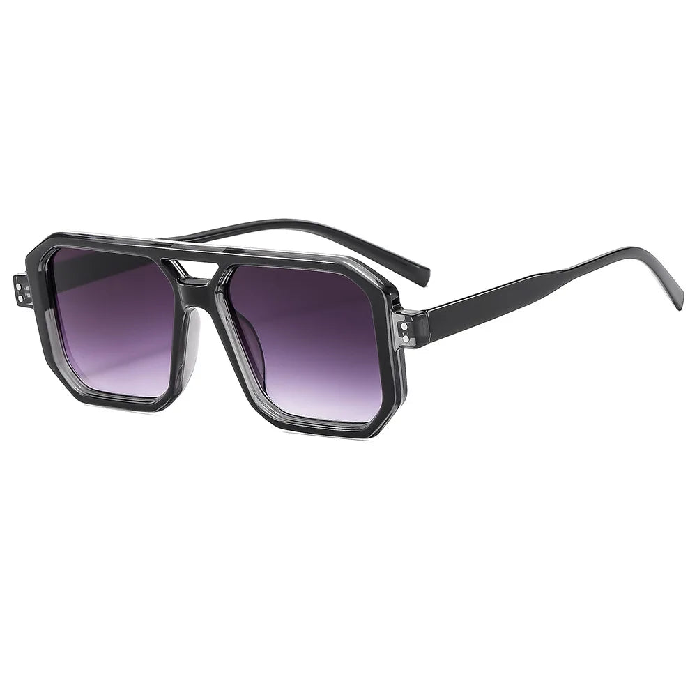 Vintage Double Bridge Square Sunglasses Women Men Luxury Outdoors Shades Sun Glasses Female Pilot Eyewear UV400
