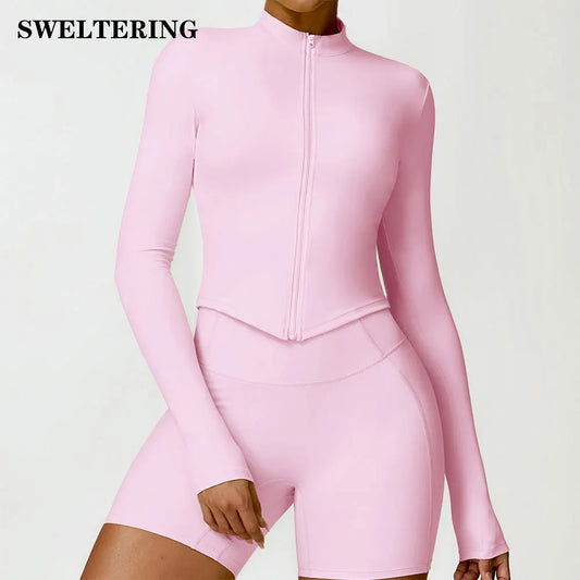 Chaqueta de mujer con cremallera completa y estilo deportivo