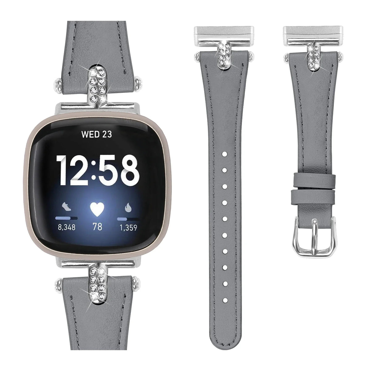 Fitbit Versa 4, Versa 3, Sense 2 & Sense Tapered Band, Sparkly Links