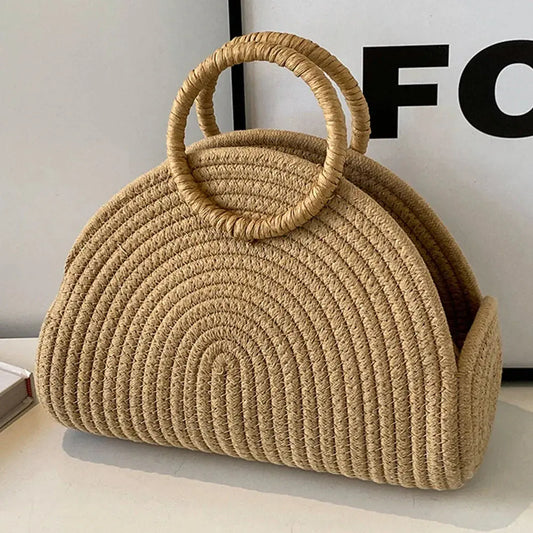 Bolso de Mano Tejido a Mano - Ligero y Elegante - Bolso de Playa