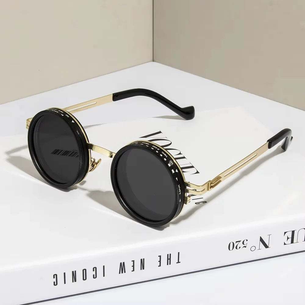 New ND2-400 Adjustable Dimming Glasses 9 Level UV400  Sunglasses With Glasse Case ND Filter Eyewear Outdoor