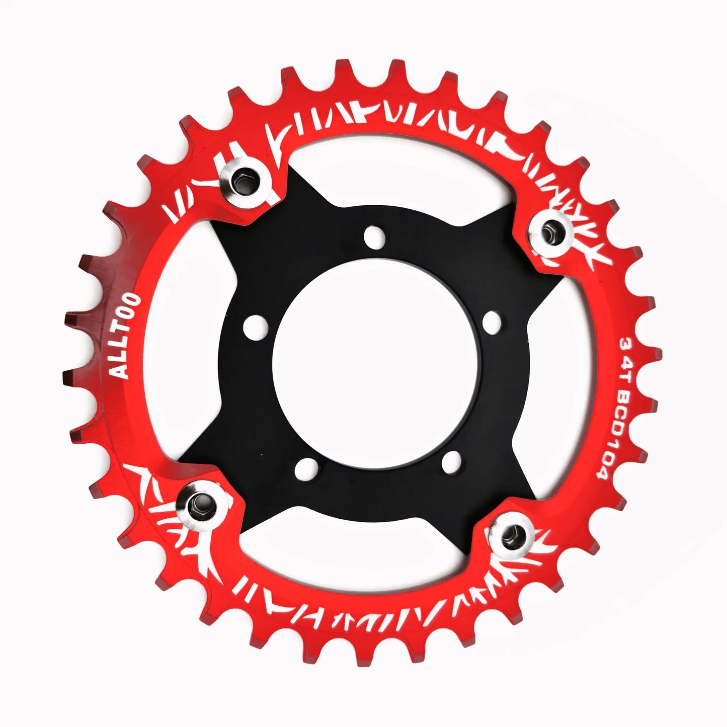 ALLTOO Bike Part Bicycle Crankset Bafang 104BCD Motor Aluminum Alloy Chainring Mid Drive Adapter For Electric E-bike 32T-52T