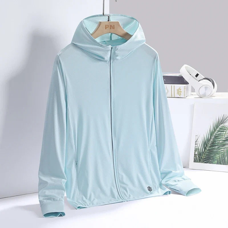 YJKVUR Unisex Summer New UPF 50+ UV Sun Protection Hoodie Jacket Men Women Lightweight Hiking Outdoor Long Sleeve Sun Shirt Coat