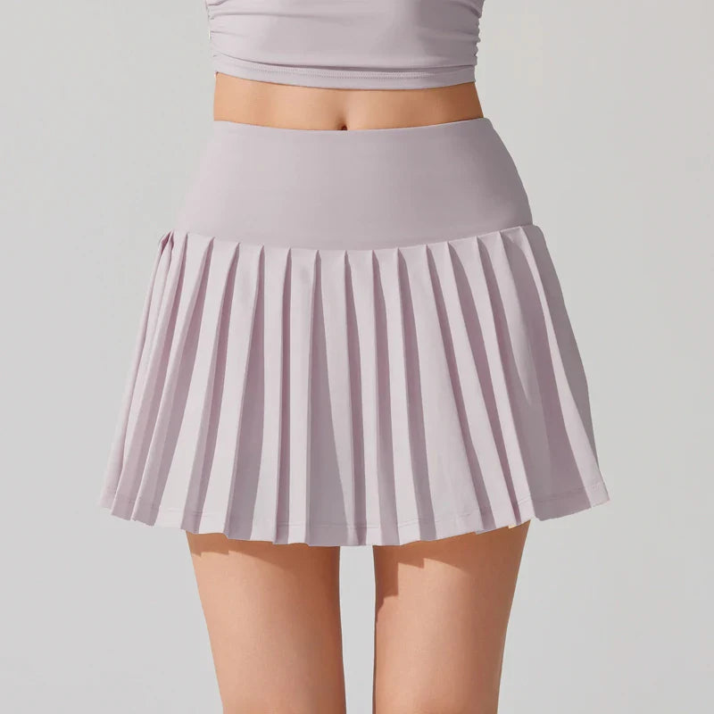 VITALINOVO Falda-pantalón plisada fluida: Tiro alto, con bolsillos, cómoda