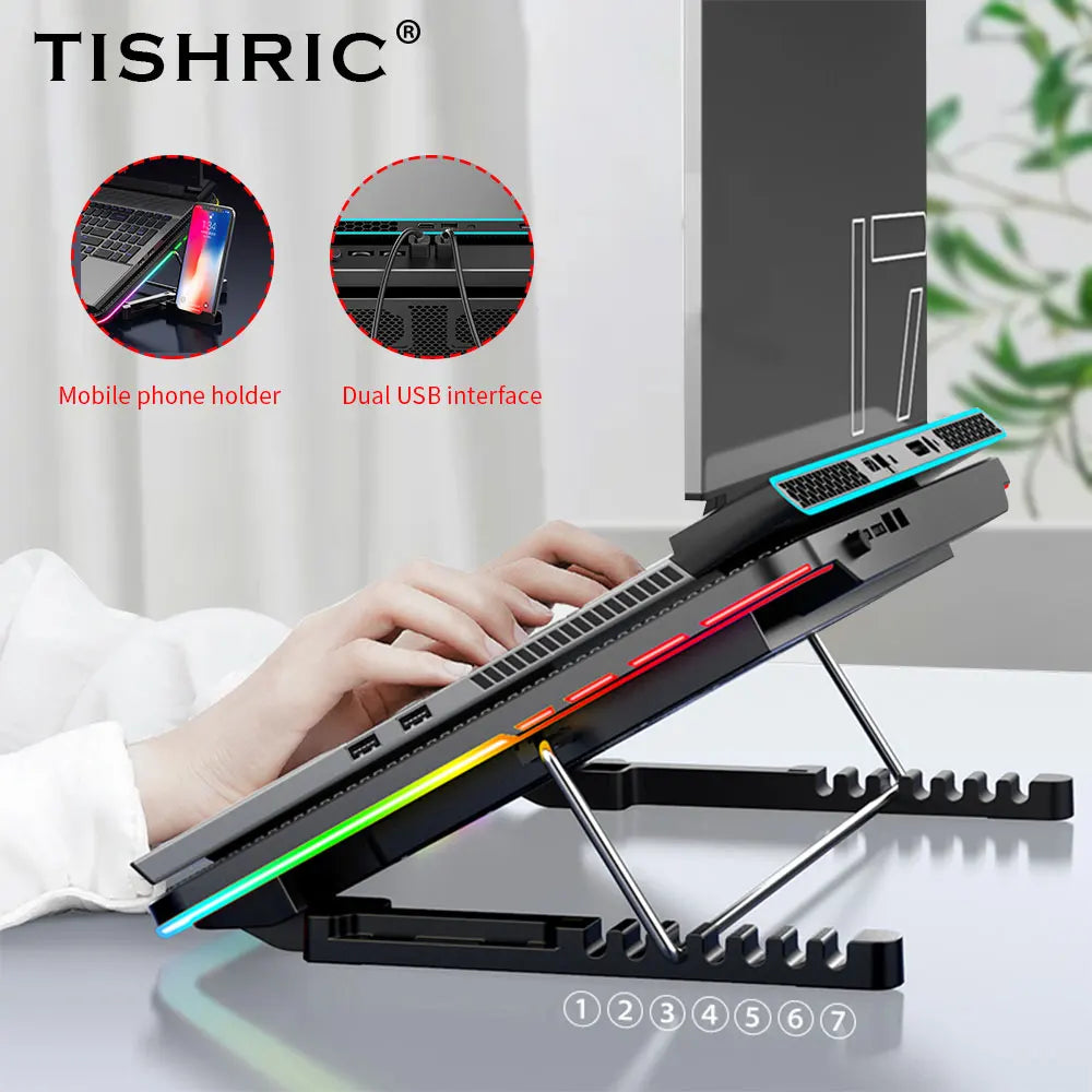 Laptop Cooler Laptop Cooling Pad 6 Quiet Fans High-speed Cooling Supports Laptop Accessories Cooler Notebook Base Radiator