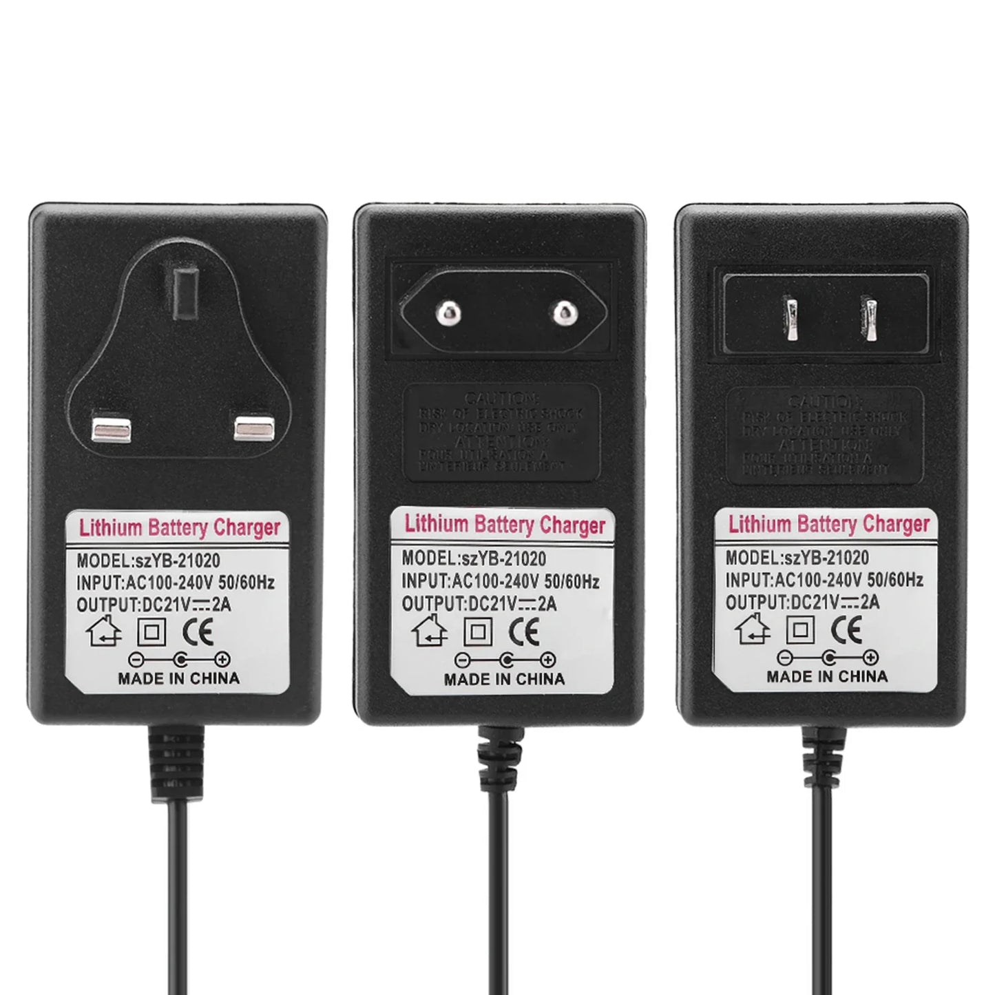 AC 100-240V DC 21V 2A Safe Charge Power Supply Adapter Lithium ion Battery Charger UK Plug