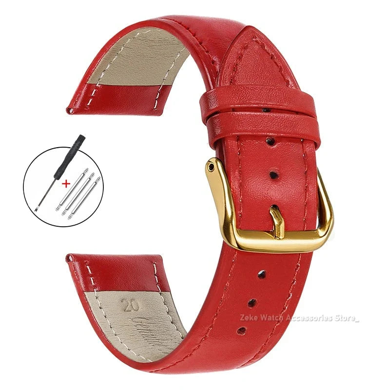 Samsung Galaxy Watch 7, 6, 5, 4 & FE Slim Calfskin Band, Spring Bars & Tool