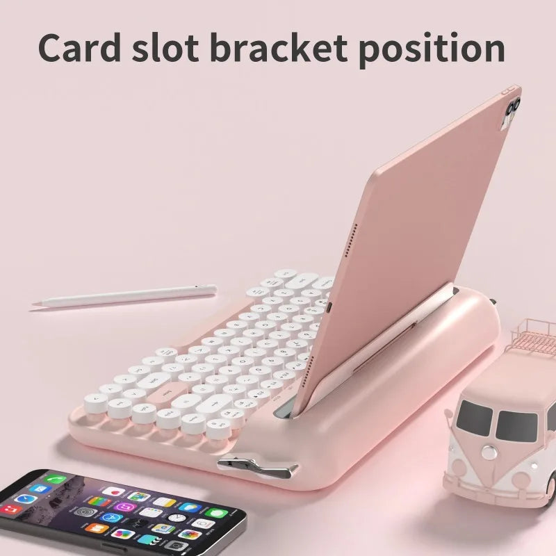 AF84 Bluetooth Wireless 2.4G Dual-mode Retro Keyboard with Multi-device Support and Built-in Slot Fixed