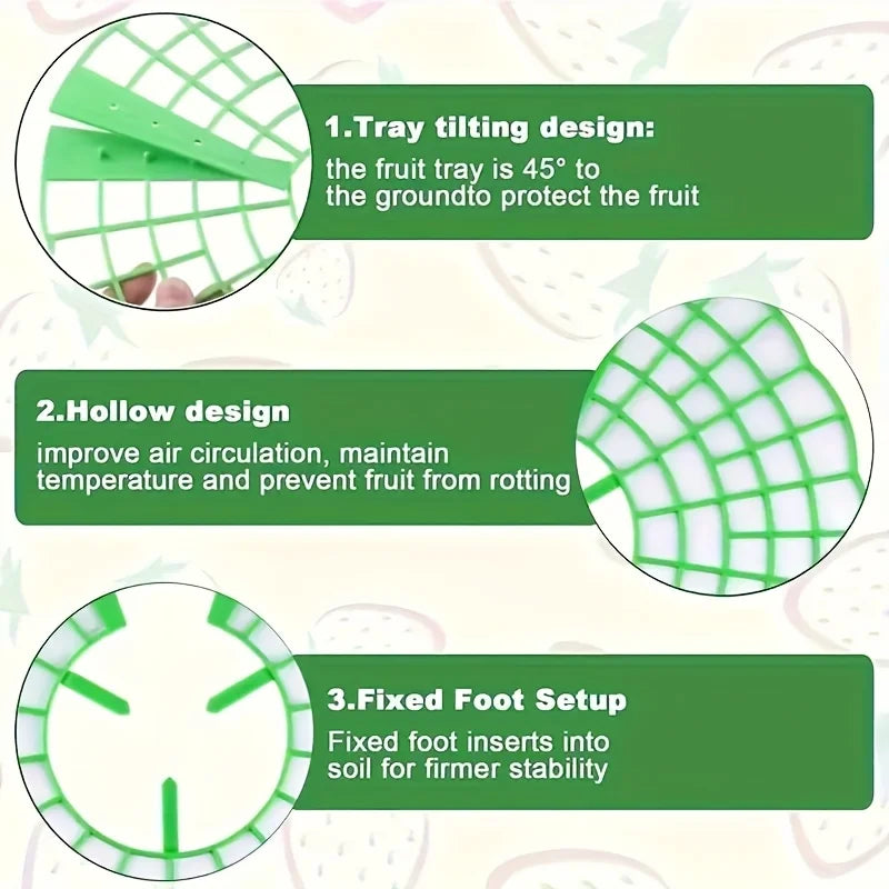 10pcs Green Strawberry Planting Racks, Watermelon Support Frames