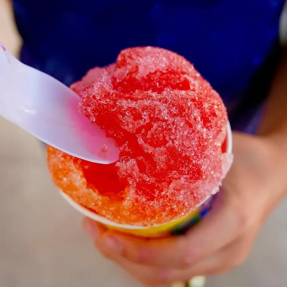 New Upgrade US Shipping Single Serve Retro Snow Cone Machine Countertop Shaved Ice Maker for Slushies Hawaiian Ice with Reusable