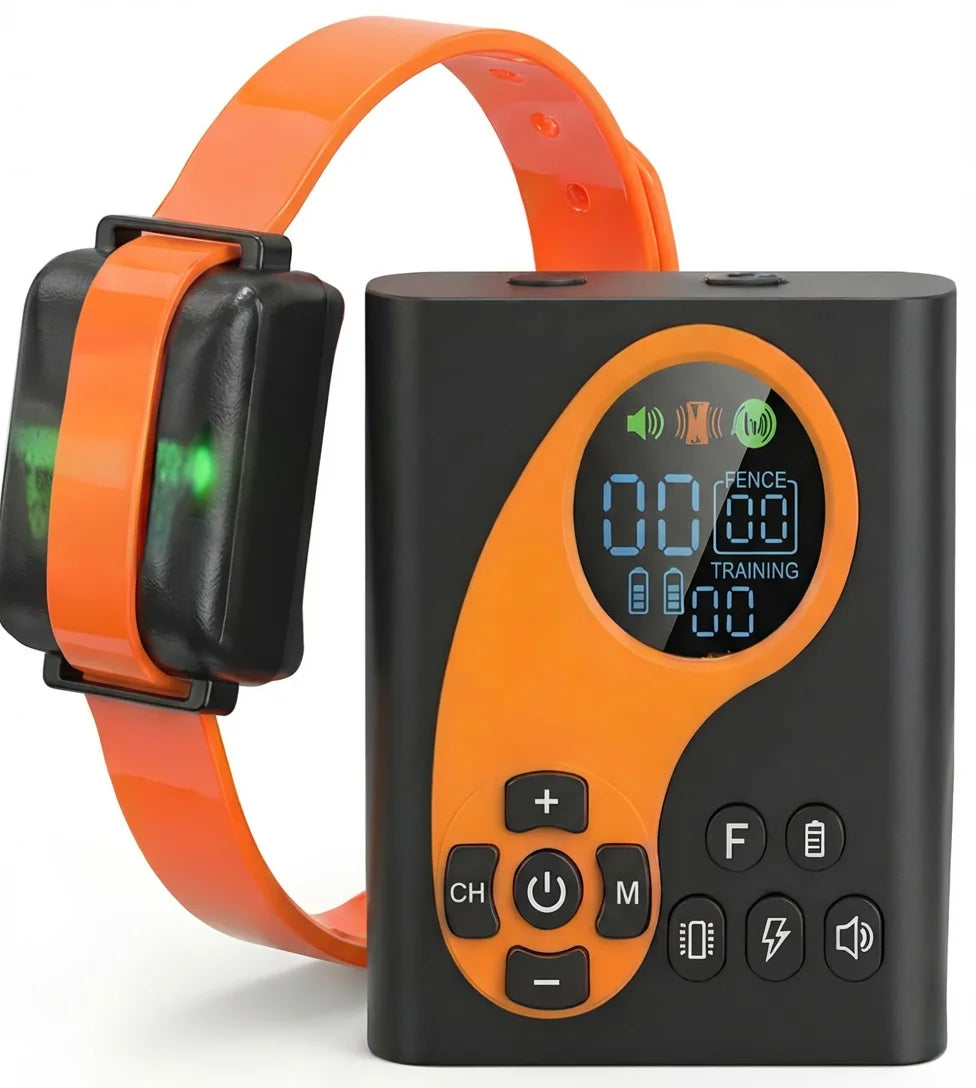 Electric Dog Fence Wireless with Remote Trainer, 2-in-1 Pet Training System, Waterproof Shock Collar for Dogs, Anti-Bark Control