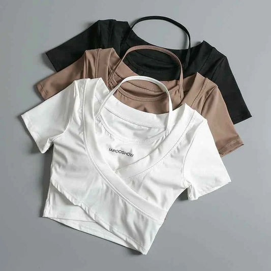 Camiseta corta deportiva de verano con almohadillas para el pecho