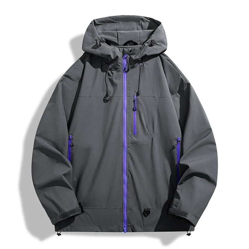 JNLN Unisex Waterproof Windbreaker Outdoor Sport Windproof Single-Layer Jacket Men Women Hiking Climbing Trekking Rain Coat