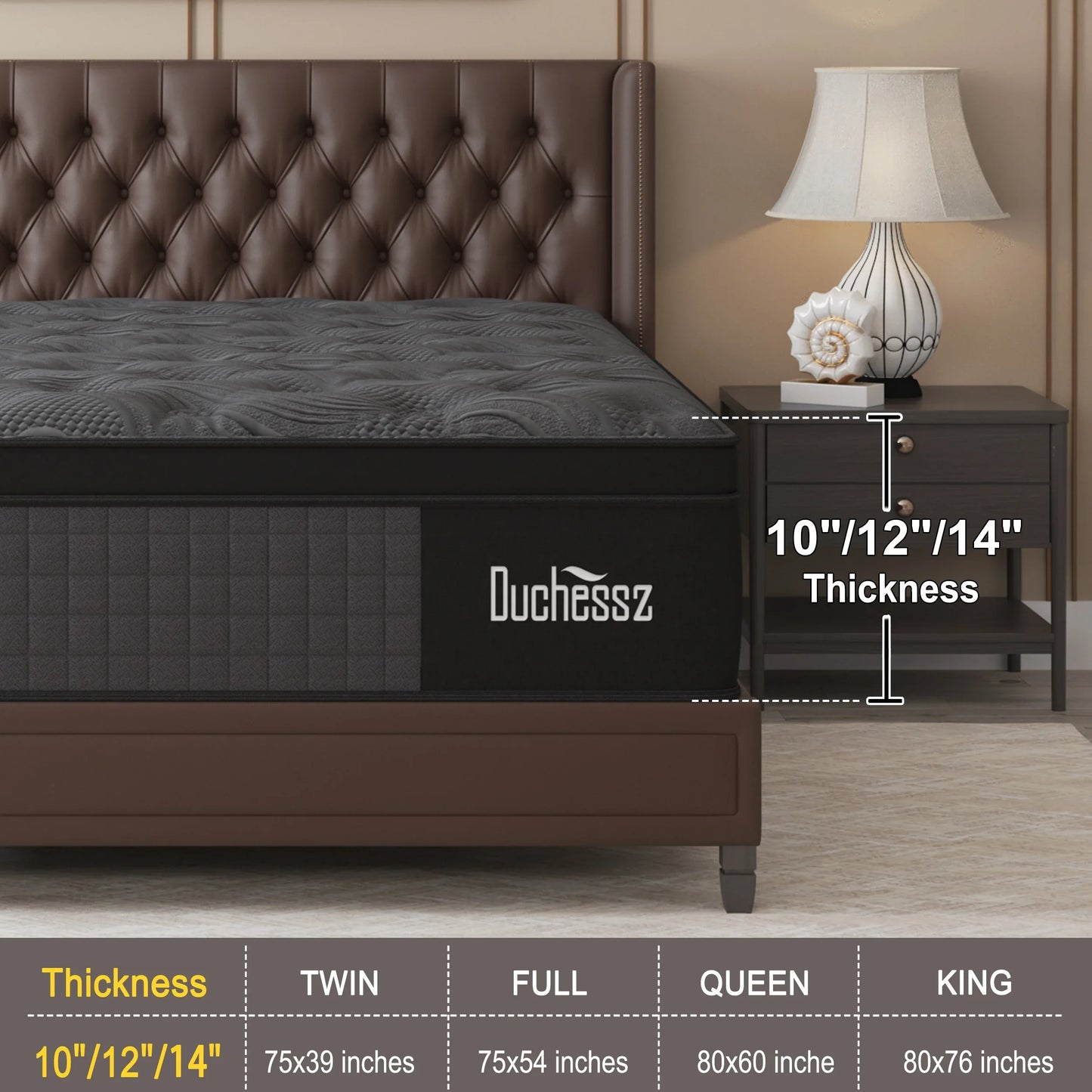 10"12"14"Twin Full Queen King Size Gel Memory Foam Pocket Spring Hydird Mattress In A Box Medium Firm