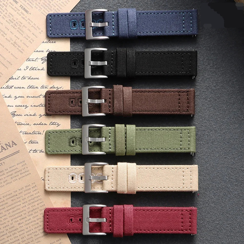 Garmin 18/20/22mm Quick Release Stitched Canvas Nylon Band