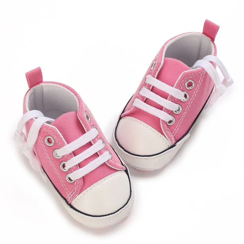 0-18m Baby Shoes Infant Pre-Walker Shoes, Cute Pink Theme Casual Flat