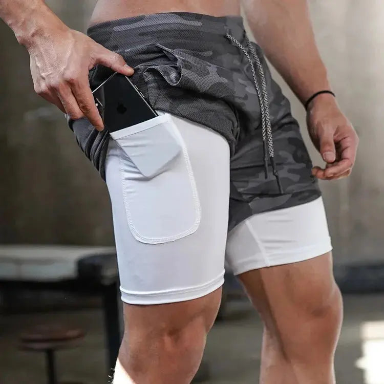 Men's Camo Running Shorts with Built in Liner