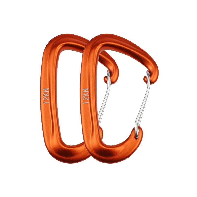 12KN Small Climbing Carabiner D-Shape Mountaineering Buckle Hook