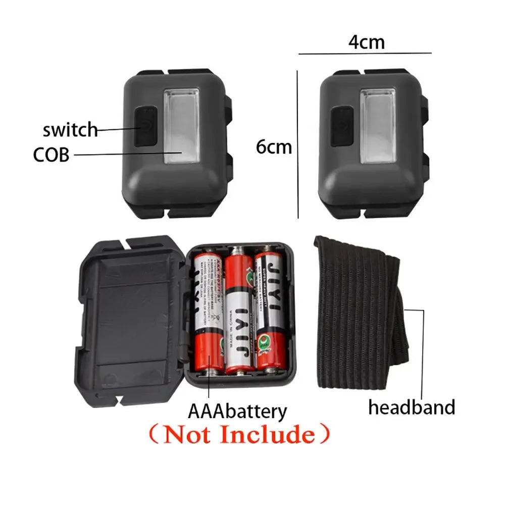Camping Led Mini Headlights Portable Cob Headlamps Waterproof Head Front Light With 3 Switch Modes Led Lights Head Light