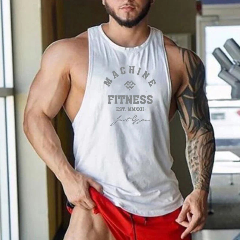 Camiseta de tirantes FlexFit: Camiseta de entrenamiento de algodón para hombre