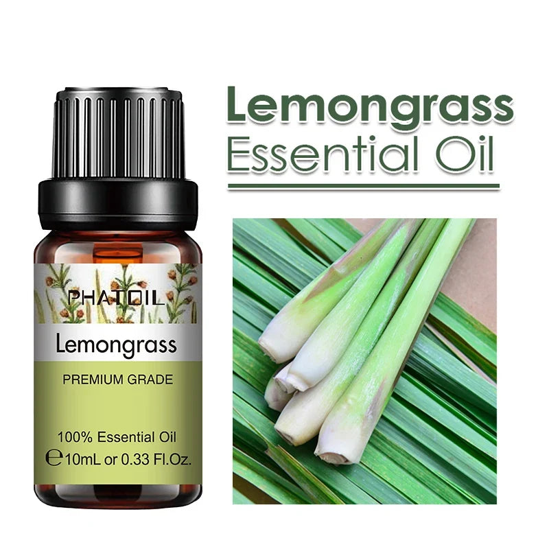 PHATOIL 10ml Ginger Essential Oil for Perfume Candles Making Spa Massage Humidifier Rose Jasmine Pine Needles Tangerine Thyme