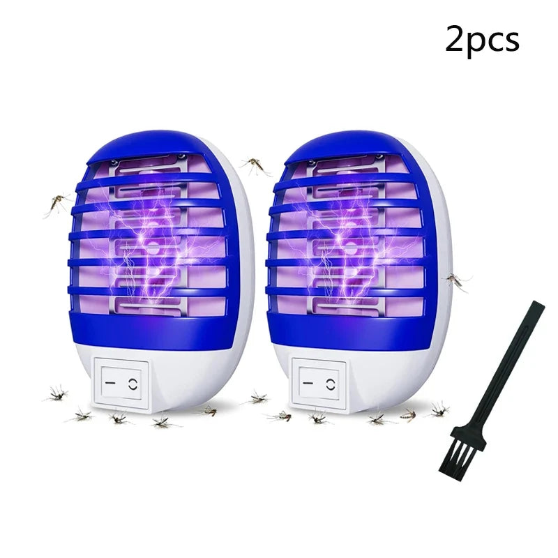2Pcs LED Socket Mosquito Killer Lamp US/EU Plug Electric Mosquito Fly Bug Insect Trap Killer Night Lamp