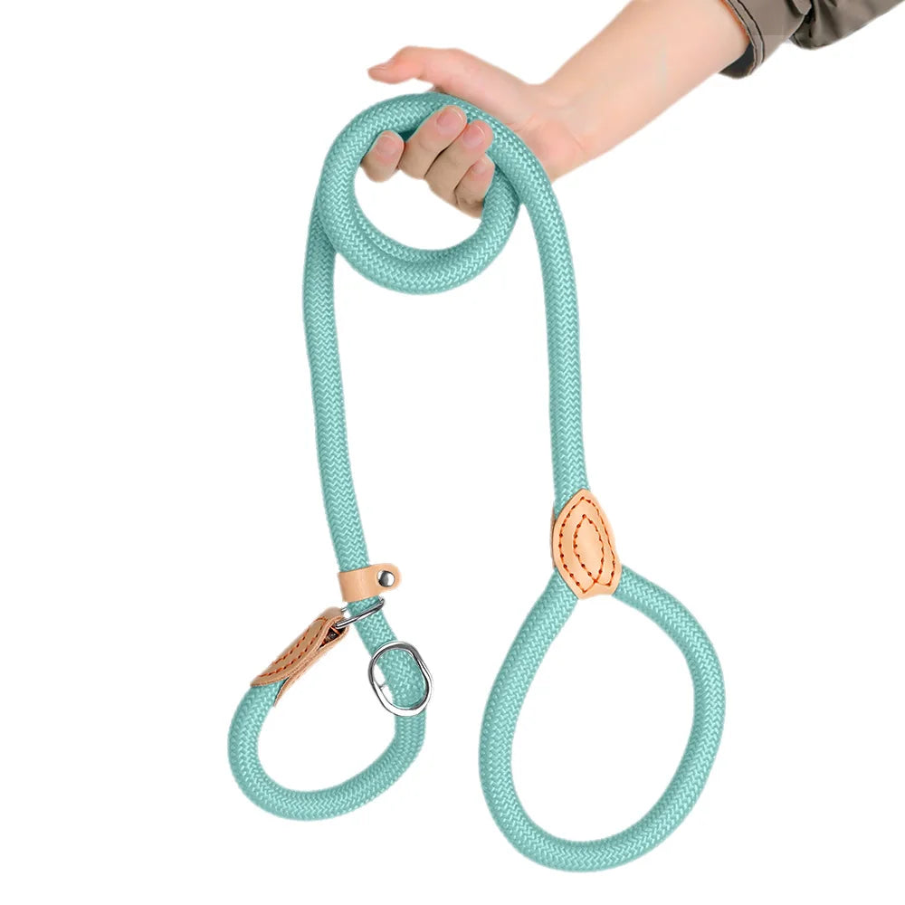 Dog training collar anti riot nylon hand P rope extended thickened unbreakable hand training dog round rope large dog P chain