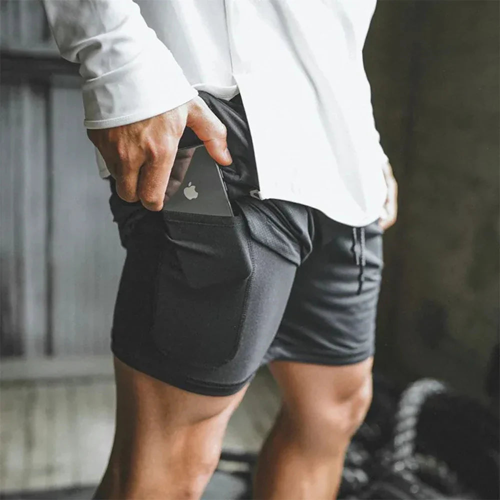 Men's Gym Short Double-deck Quick Dry