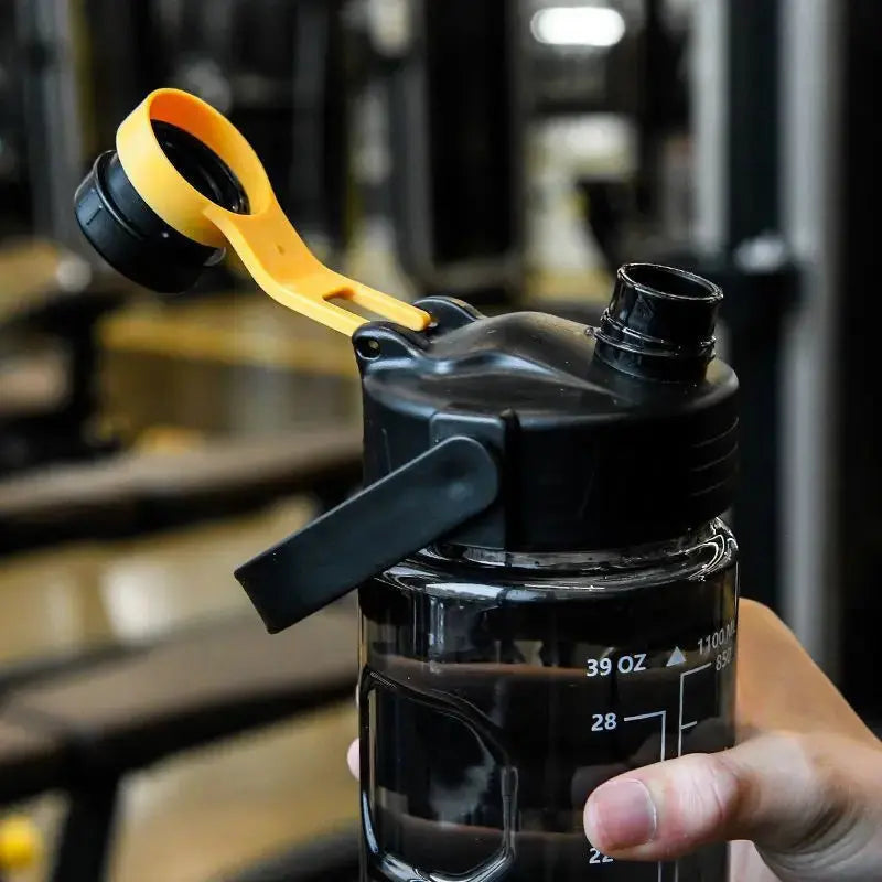 Sports Water Bottle   1.5L/2L/3L Leakproof  with Straw & Time Marker