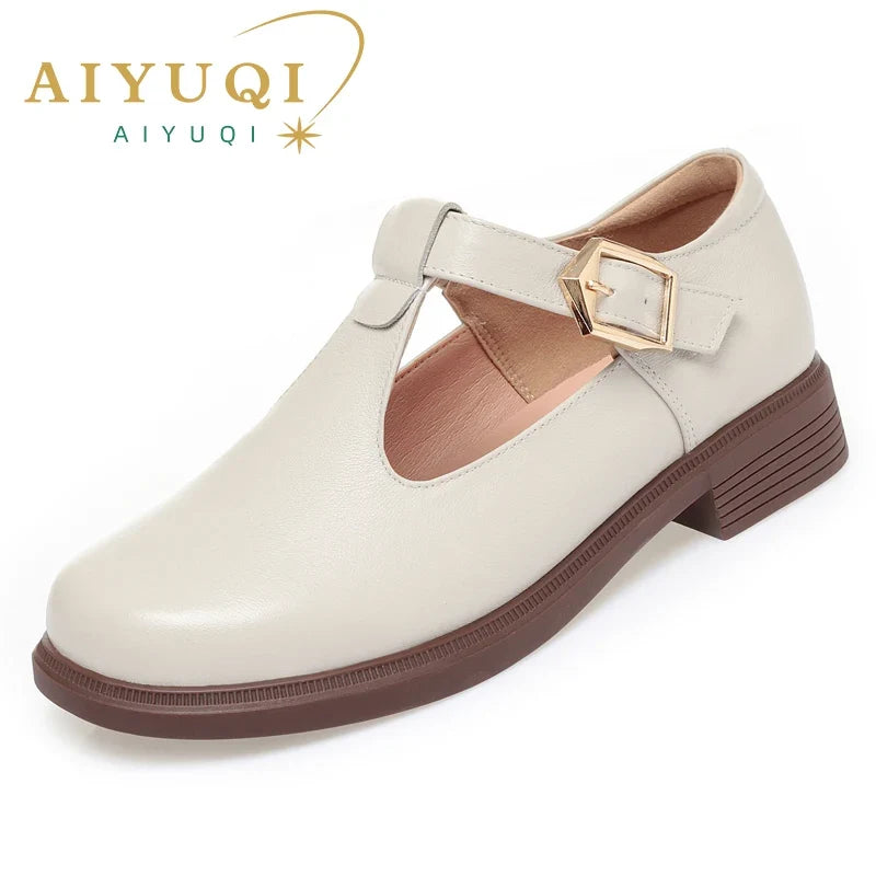 AIYUQI Women Shoes Genuine Leather 2026 Fall New Big Size 41 42 43 Ladies Casual Shoes British Style Women Shoes