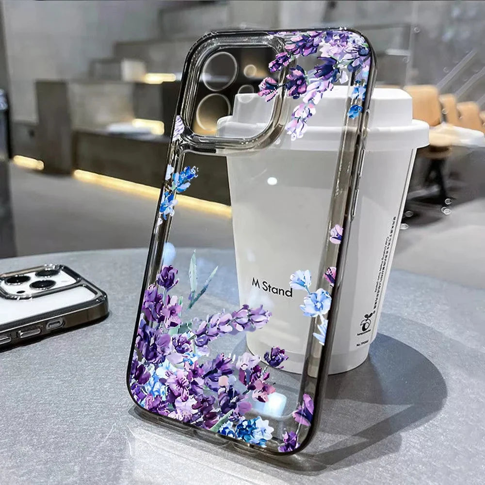 Lotus Flower Transparent Phone Case For iPhone
