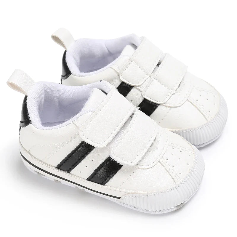 Infant Pre-Walker Shoes Baby Shoes 0-1Year Striped Casual Sports Shoes Rubber Sole for Boys Girls Spring Autumn