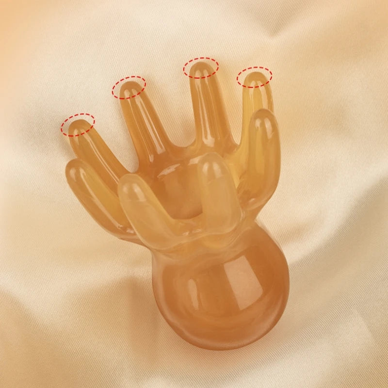 Octopus Head Massager Comb Head Meridian Manual Acupressure Tool Portable Spa Gua Sha Massage Comb