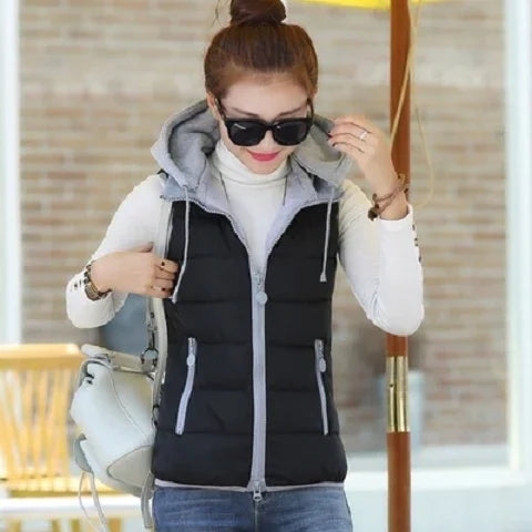 2026 New Winter Underwaist Coat Long Hooded Quilted Puffer Vest Female Warm Thicken Outwear Womens Jacket Sleeveless Waistcoat