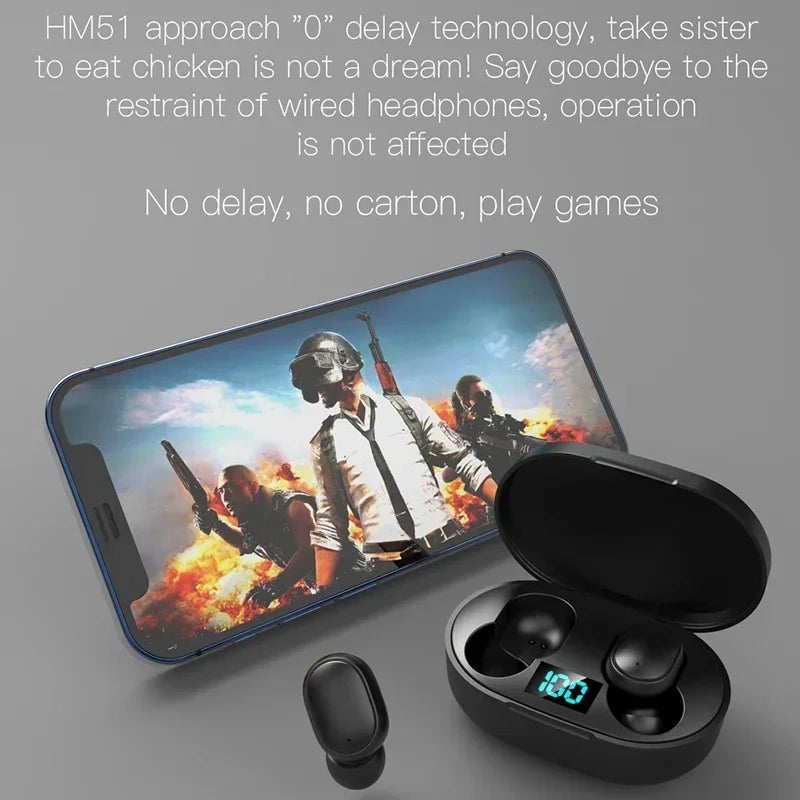 E6STWS Bluetooth headphones are wireless Bluetooth music headphones and noise-cancelling headphones suitable for Android and ios