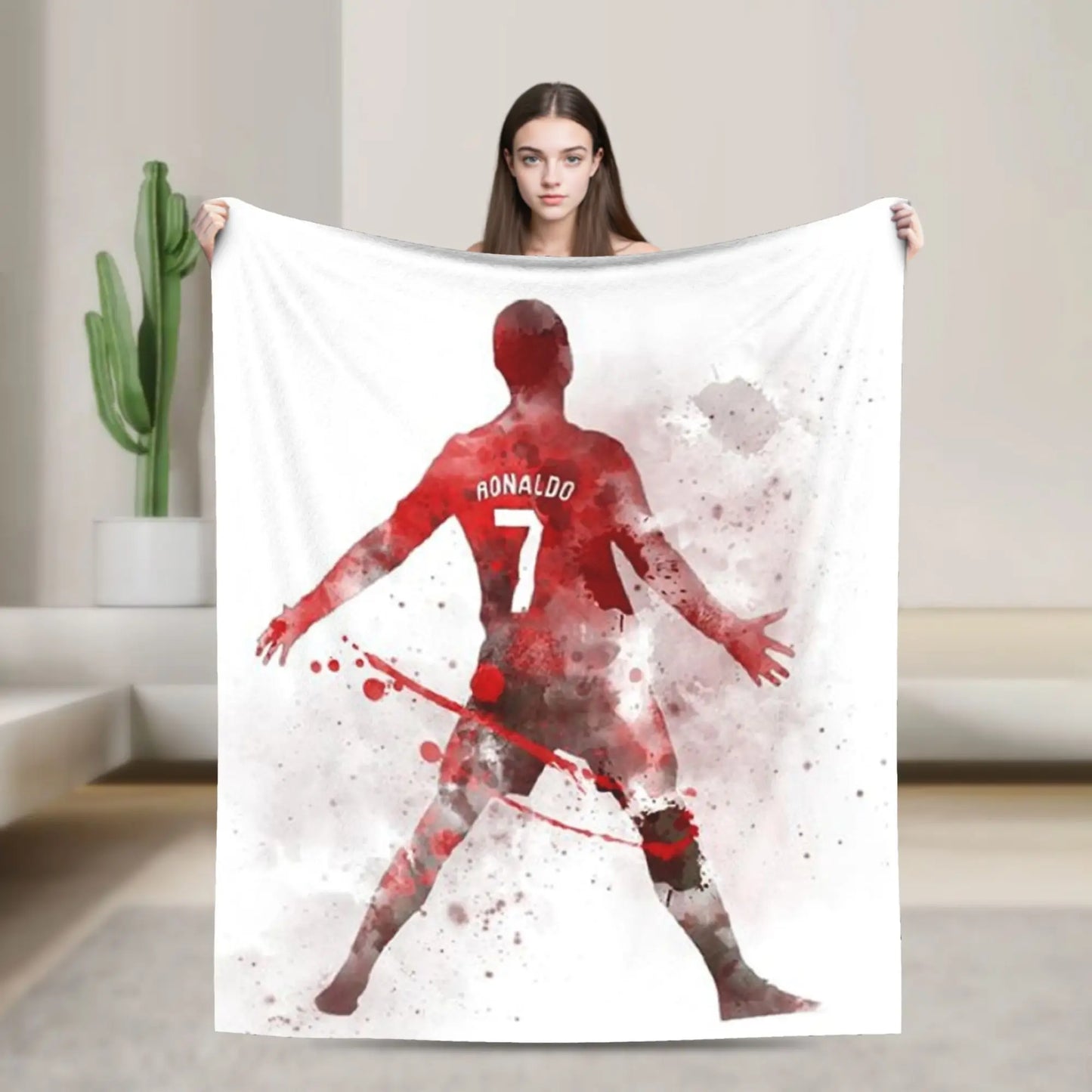 CR7  Football Soccer Blanket Ronaldos Flannel Funny Warm Throw Blanket for Bedding Lounge Decoration