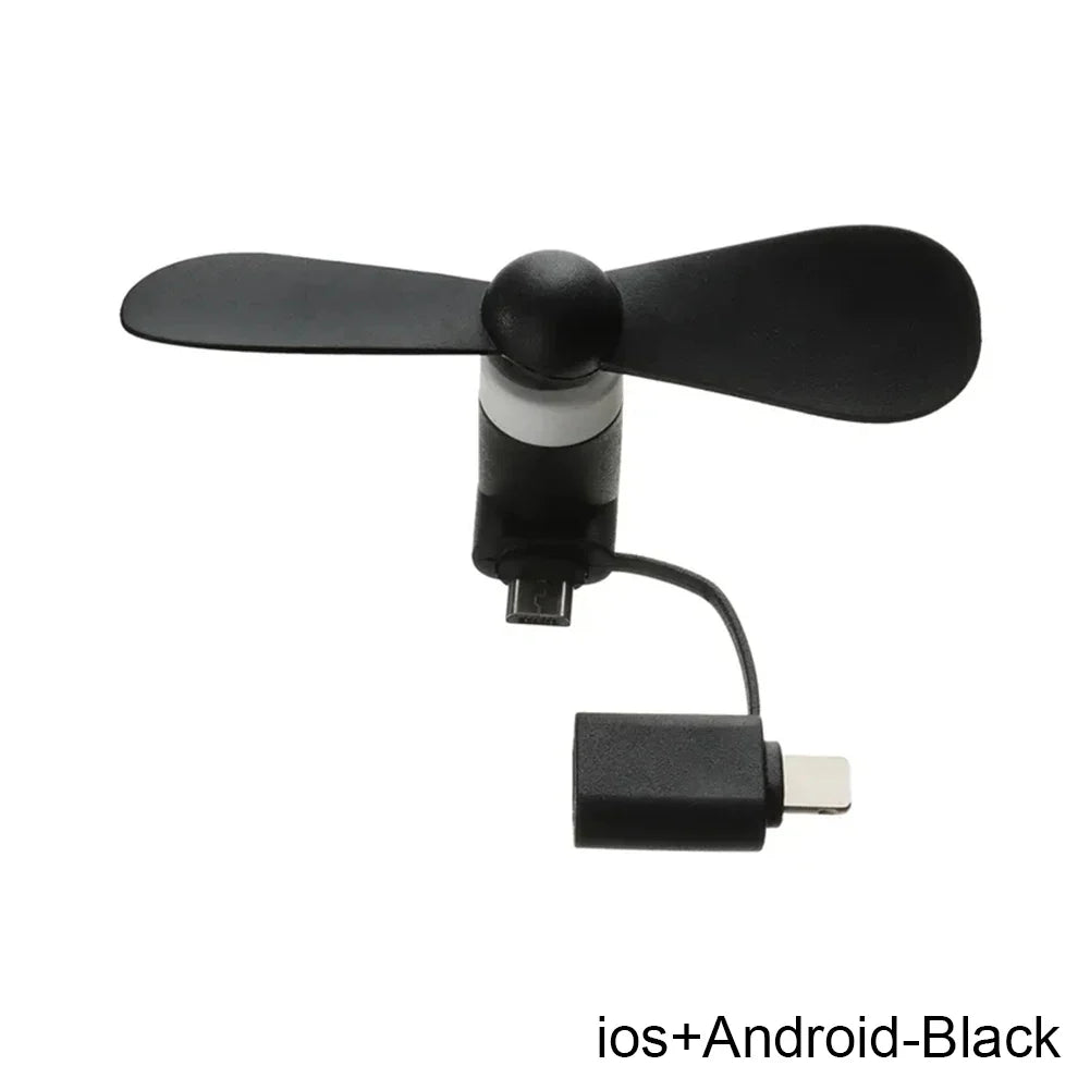 Mini USB Fan Flexible Cooling hand Fan portable Fans Summer Cool laptop Desktop Cell Phone Cooler 2 in 1 Micro USB Type-C plug