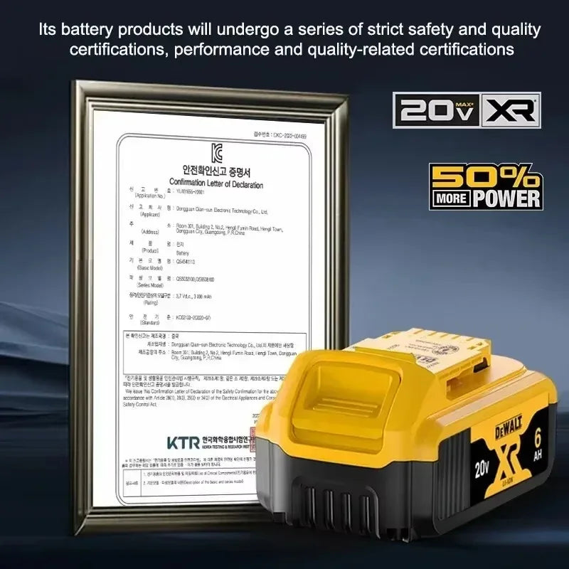 100% Original Dewalt 20V 6000mah Power Tool Battery Dcb206 Dcb205