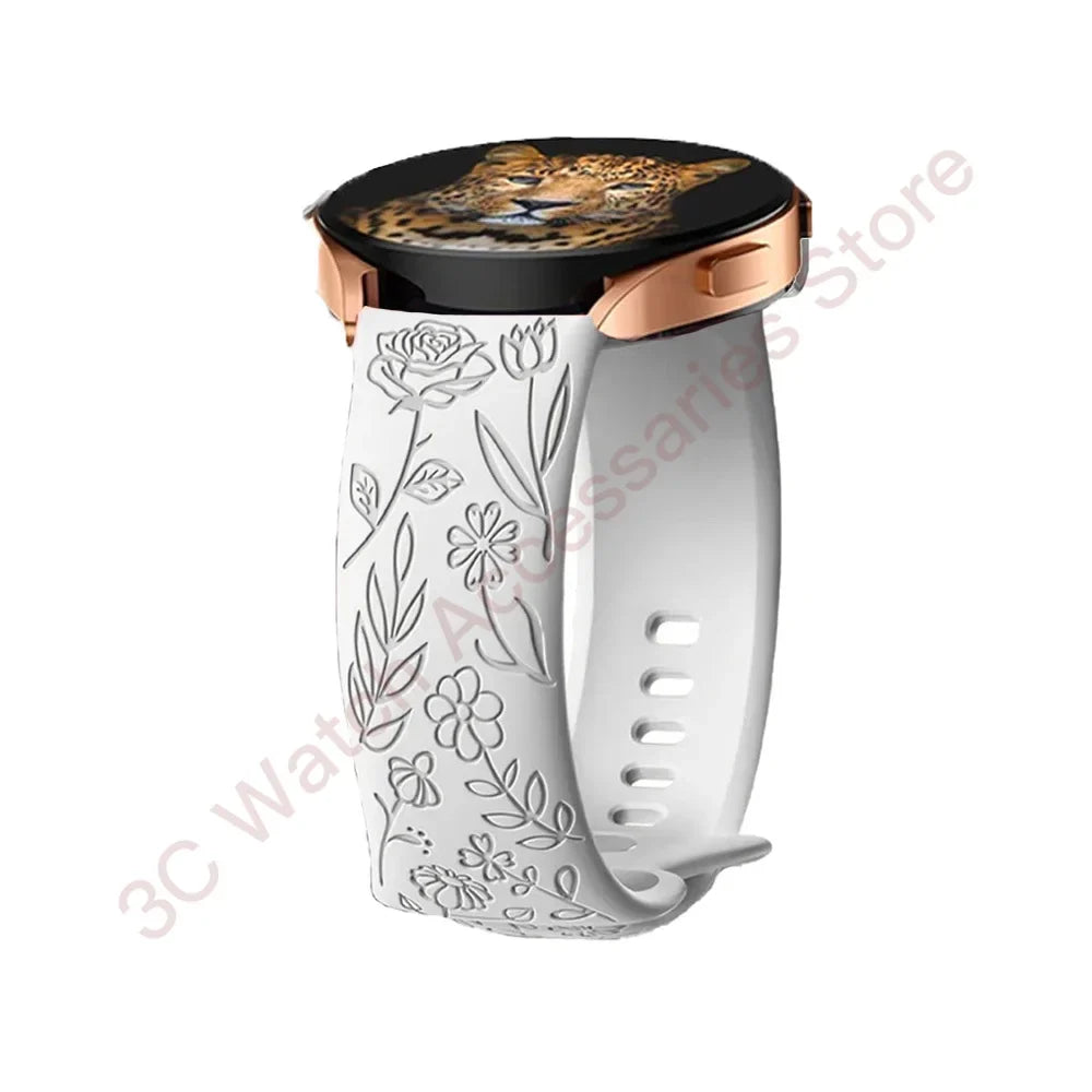 Motorola Moto Watch Rose Engraved Silicone Band