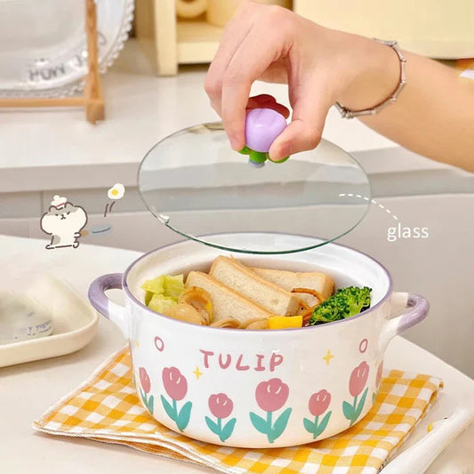 Tazón de ramen Flor Kawaii