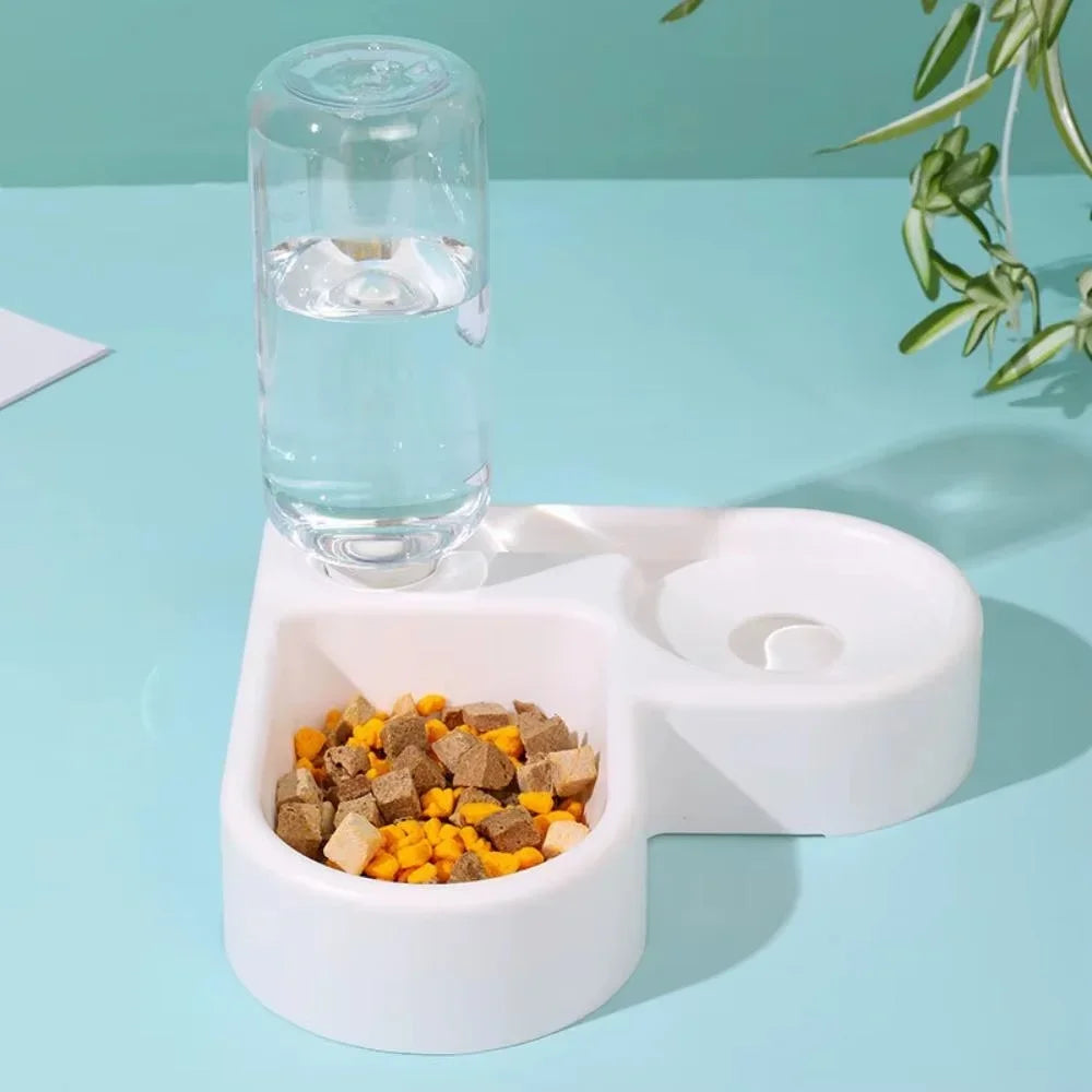 Automatic Water Dispenser For Cats Dogs Pets Feeding Bowl Heart-shaped Automatic Drinking Self Refilling Saving Space Dual-use