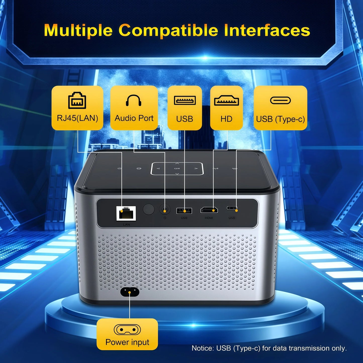 Xnano X3 Pro Native 720P Projector, 300 ANSI Lumens, Electric Focus, Auto Keystone, Wi-Fi 6, Bluetooth 5.0, Portable Mini Projector, 4K Decoding, Touch Control, Low Noise, Home Theater, Outdoor Movie Projector for Bedrooms an